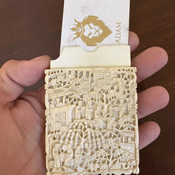 18th-century Japanese bone card holder